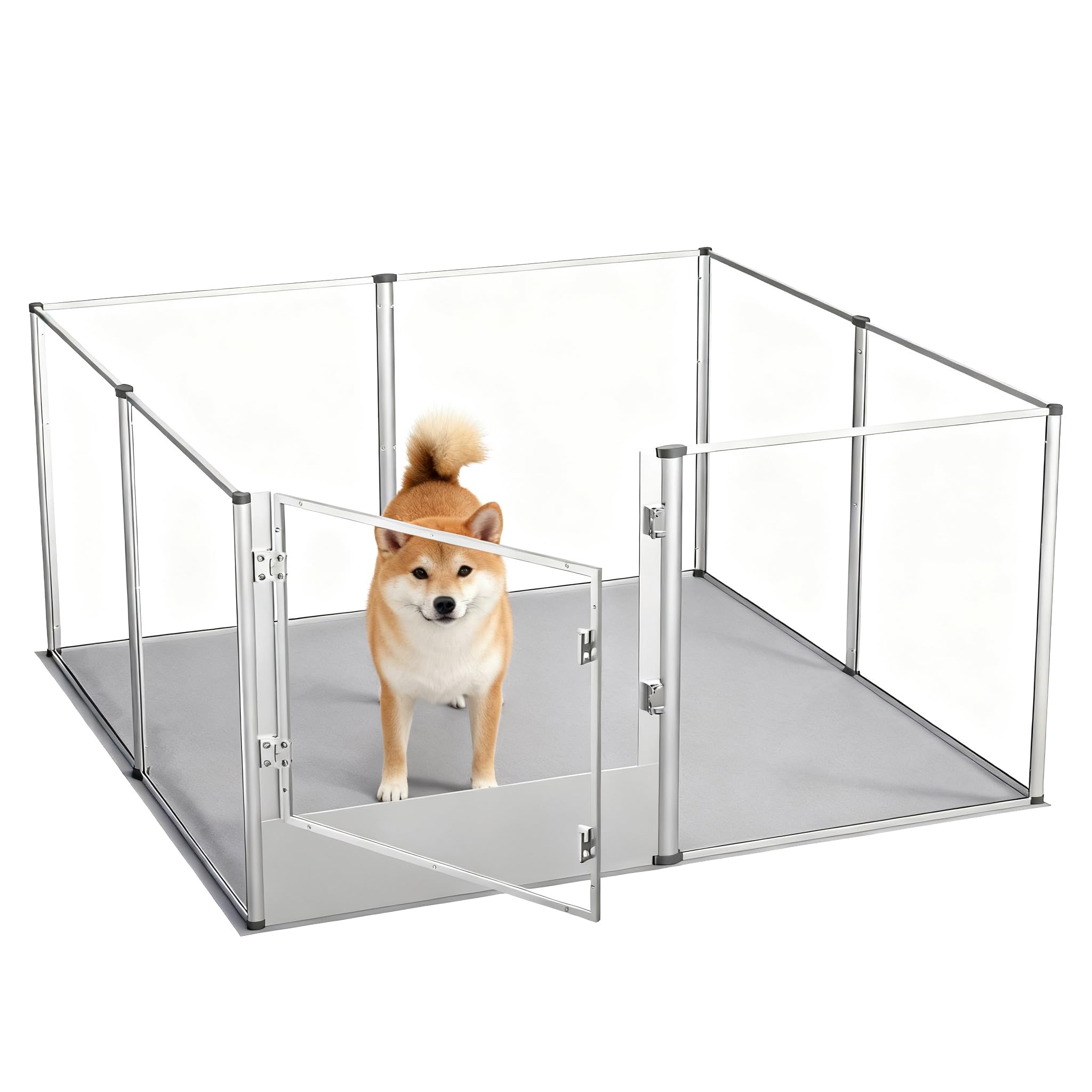 ペットサークル 室内 透明パネル8枚 アクリル ドア付き Amazon | BingoPaw 犬 サークル ペットフェンス アクリル 室内 うさぎ